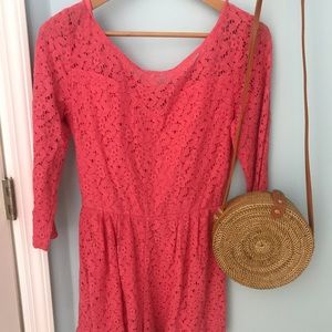 Pink lace romper